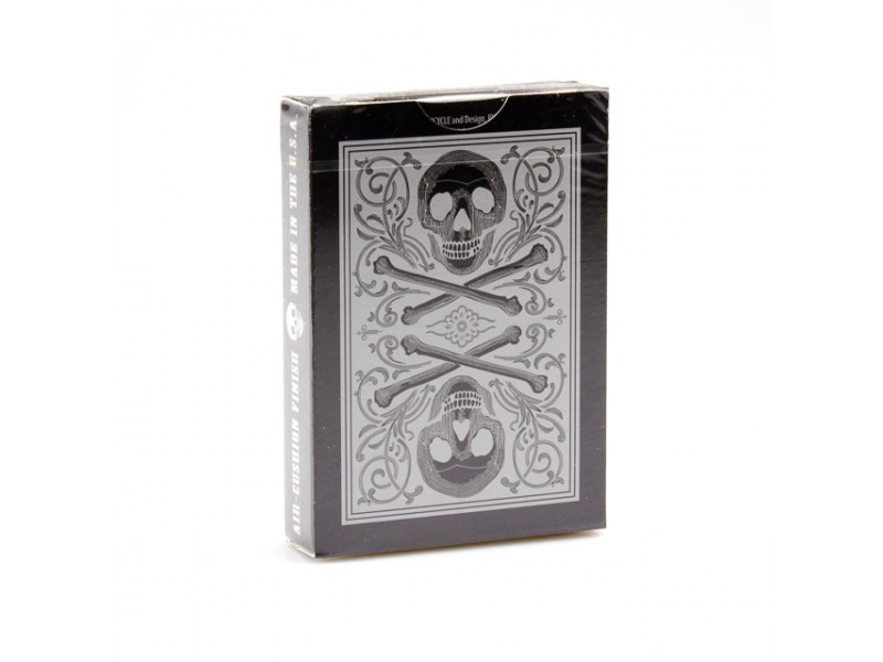 Bicycle Skull Metallic Spielkarten – Silbernes Totenkopf-Design, Von USPCC Gedruckt, Für Tricks & Spiele